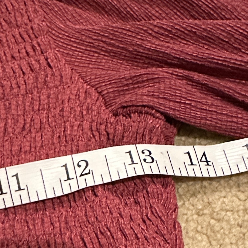 Anthropologie Burgundy Smocked Blouse​​ - Picture 6 of 7